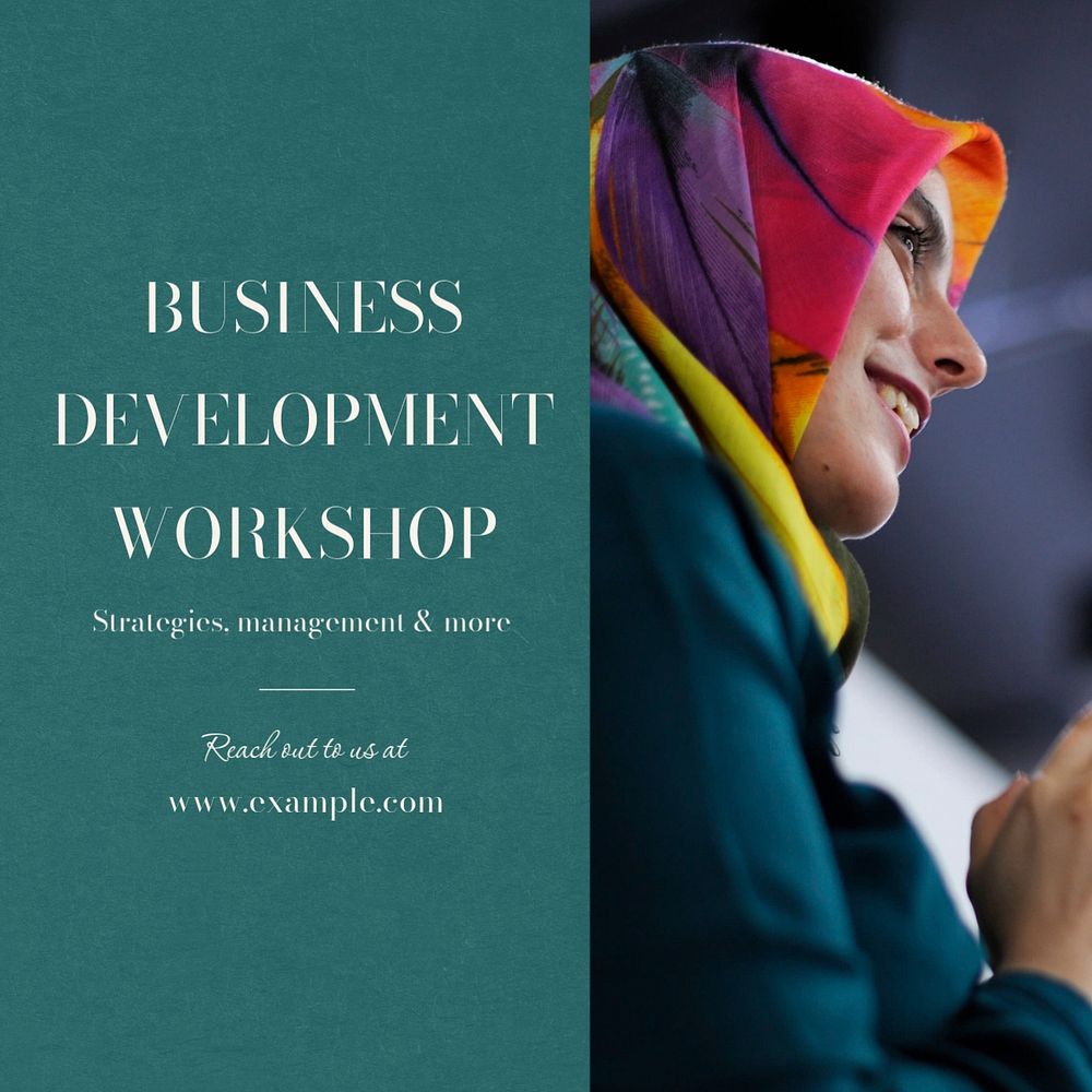 Business development workshop Instagram post template, editable text