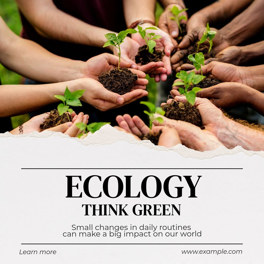 Ecology Instagram post template, editable text