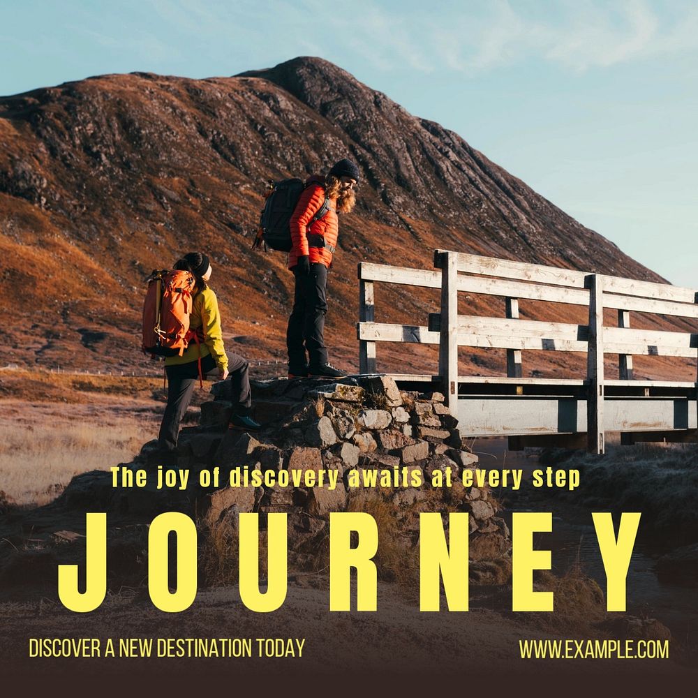 Journey Instagram post template, editable text