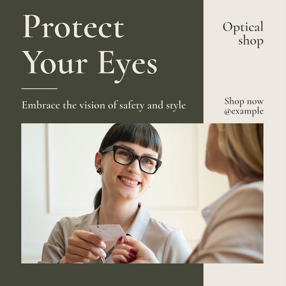 Protect your eyes Instagram post template, editable text