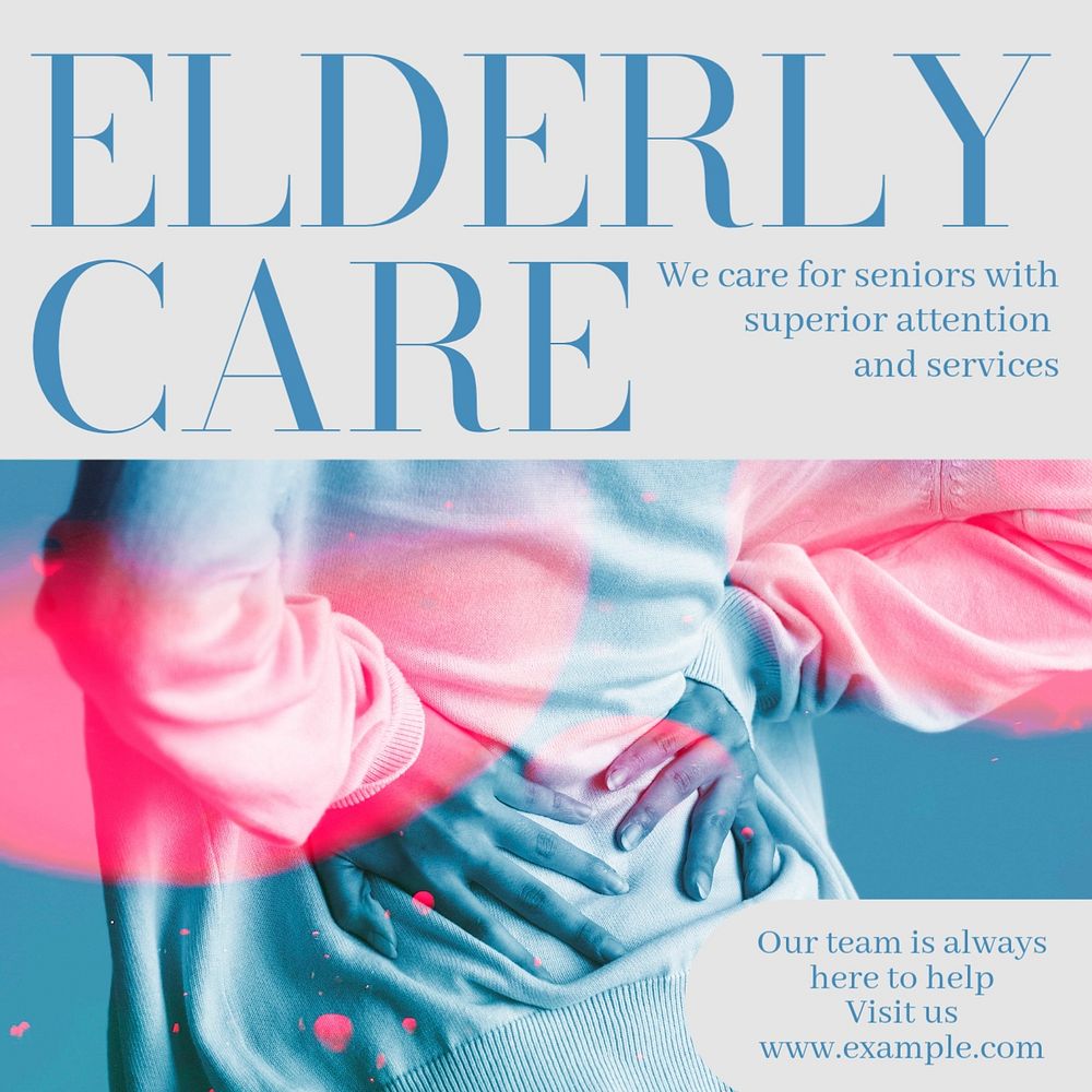 Elderly care Instagram post template, editable text