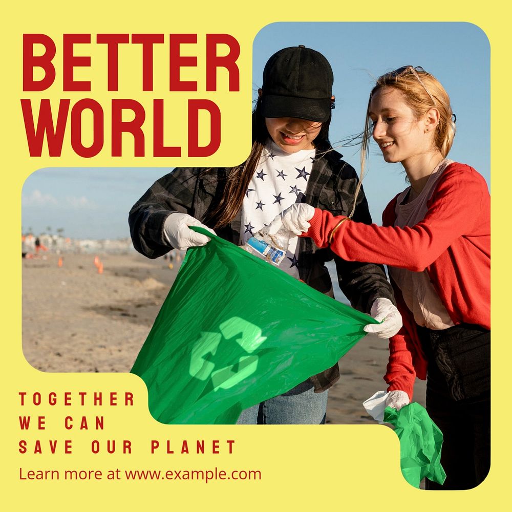 Better planet Instagram post template, editable text