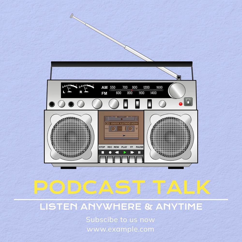 Podcast talk Instagram post template, editable text