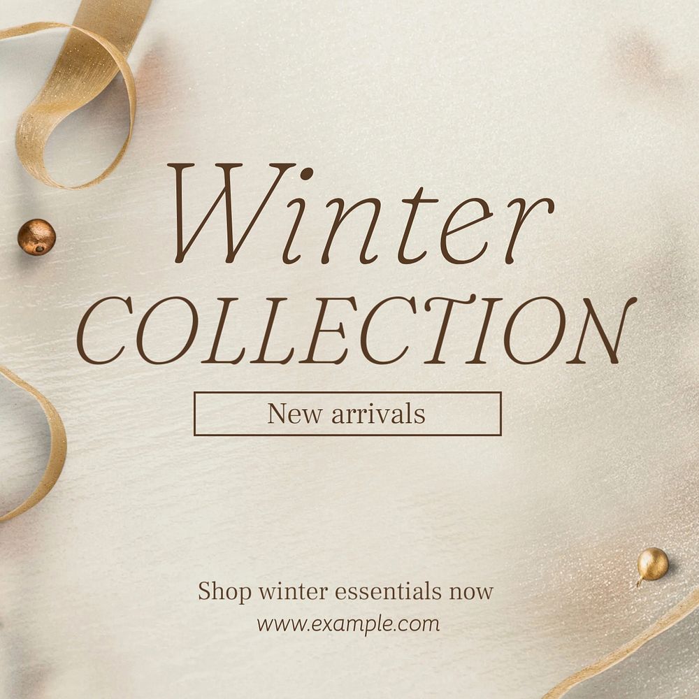 Winter collection Instagram post template, editable text