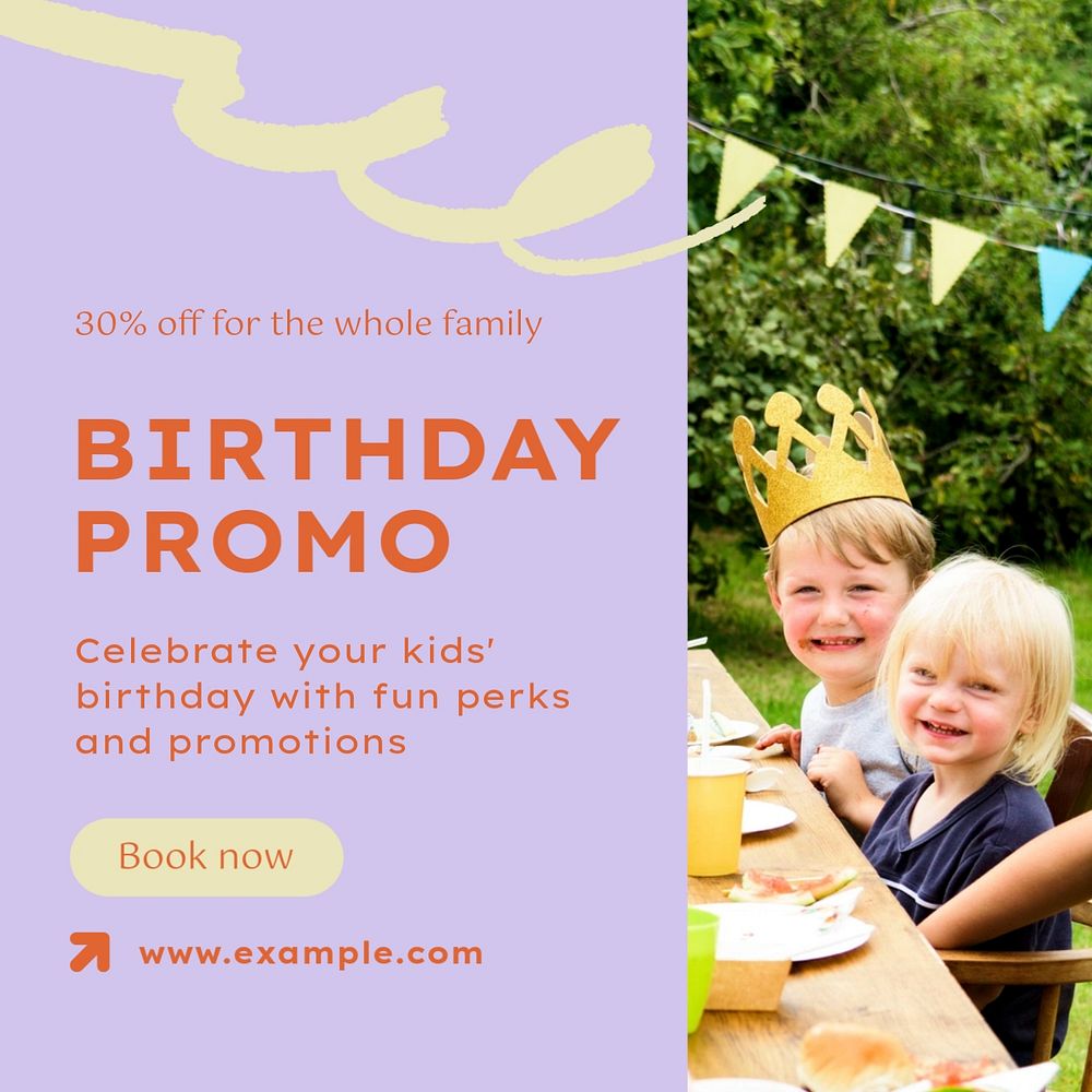 Birthday promo   Instagram post template, editable text