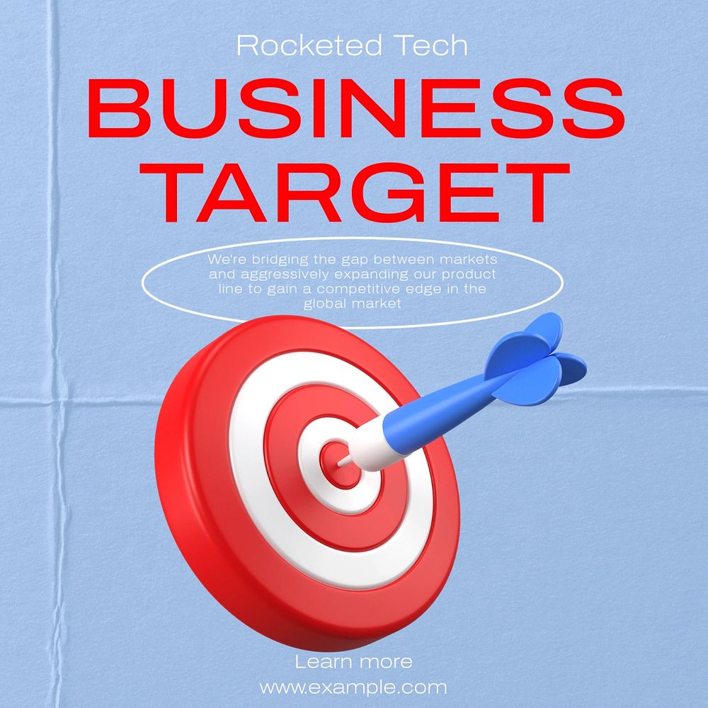 Business target Instagram post template, editable text