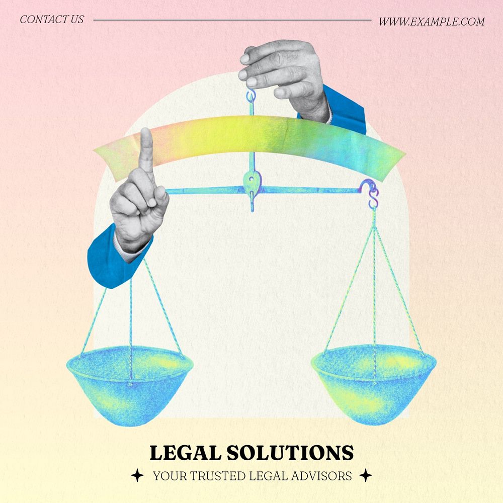 Legal solution Instagram post template, editable text