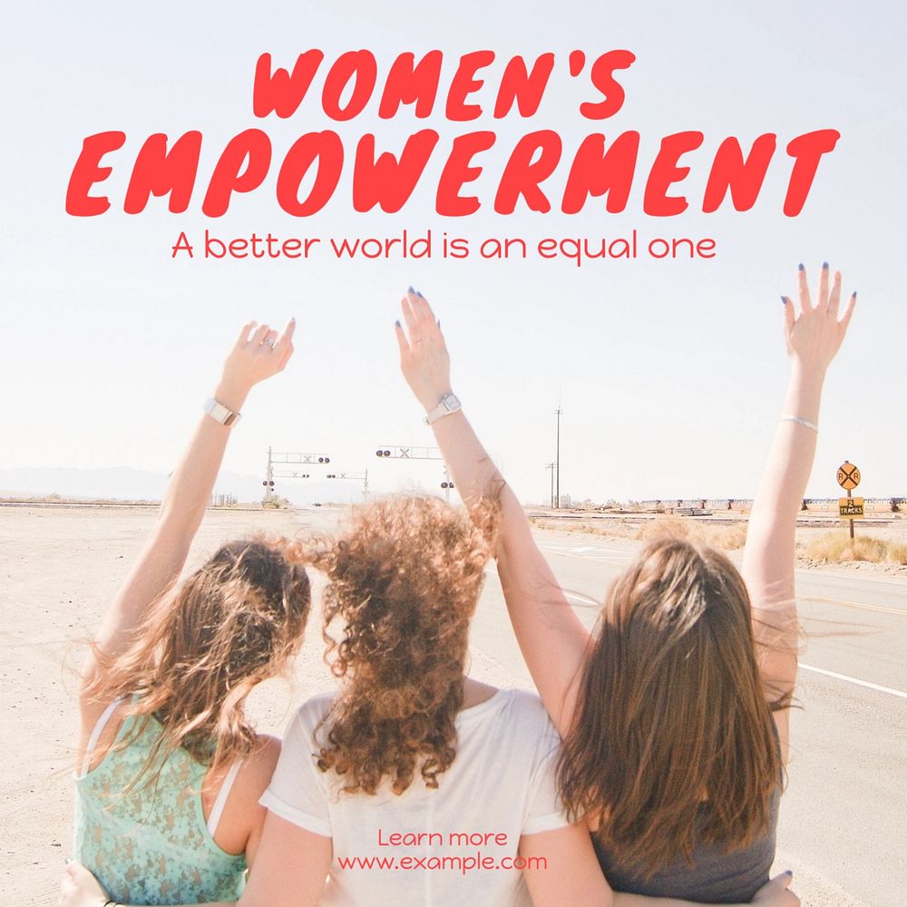 Women's empowerment Instagram post template, editable text