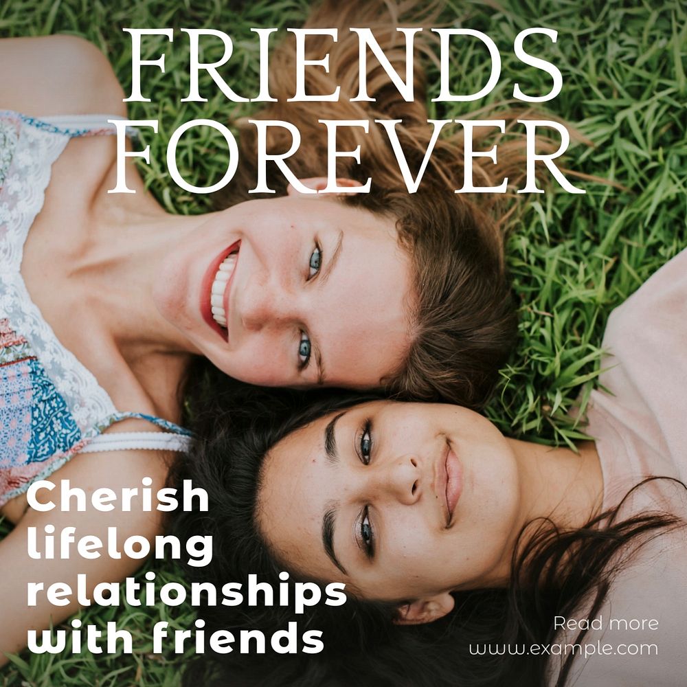 Friends forever Instagram post template, editable text