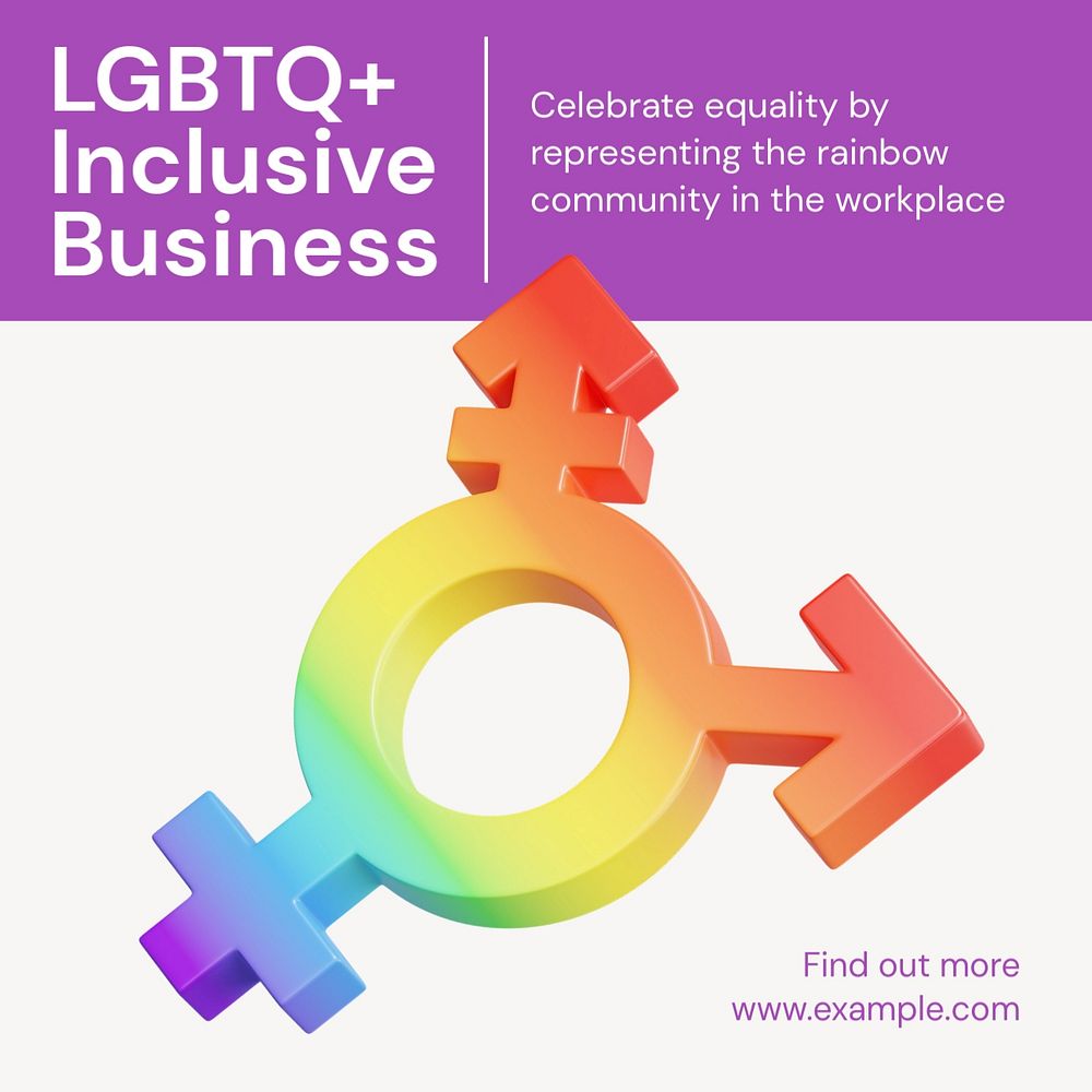 Lgbtq inclusive business Instagram post template, editable text