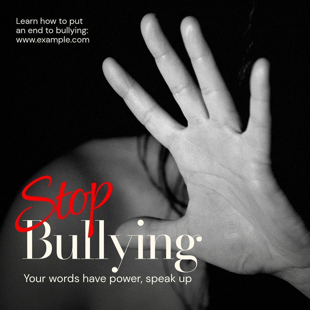 Stop bullying Instagram post template, editable text