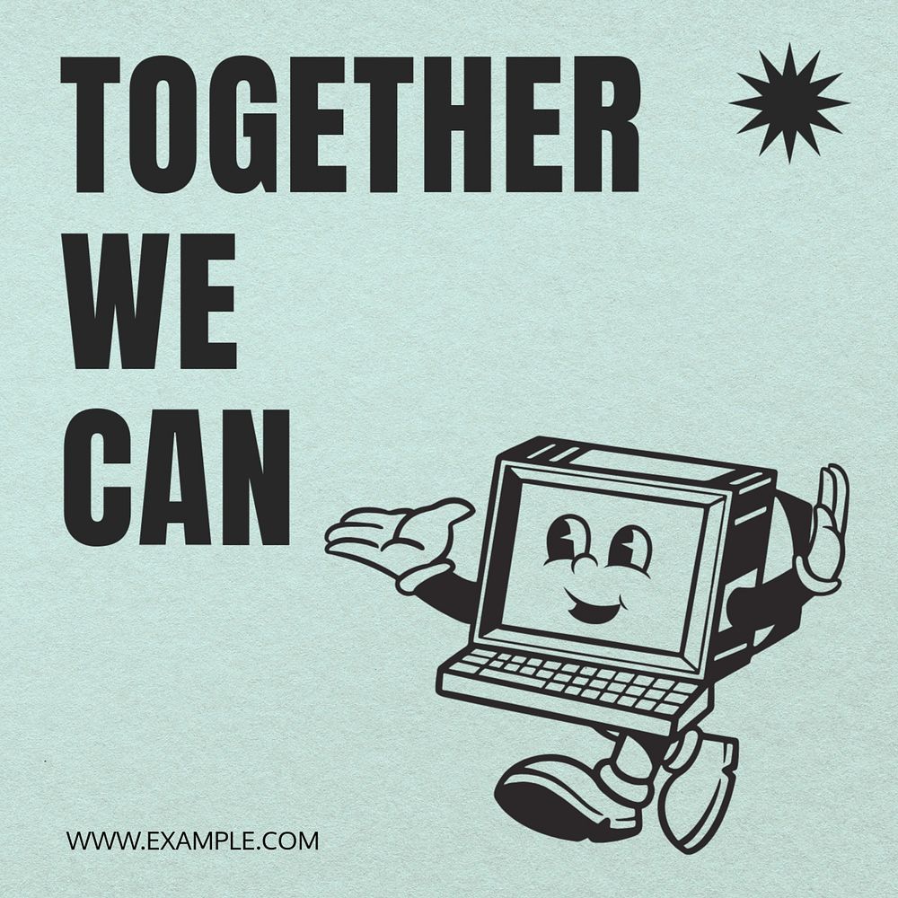 Together we can Instagram post template, editable text