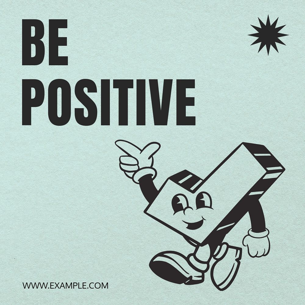 Be positive Instagram post template, editable text