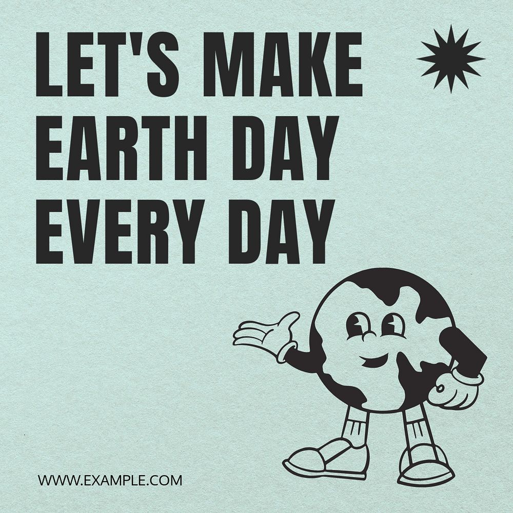 Everyday earth day make Instagram post template, editable text