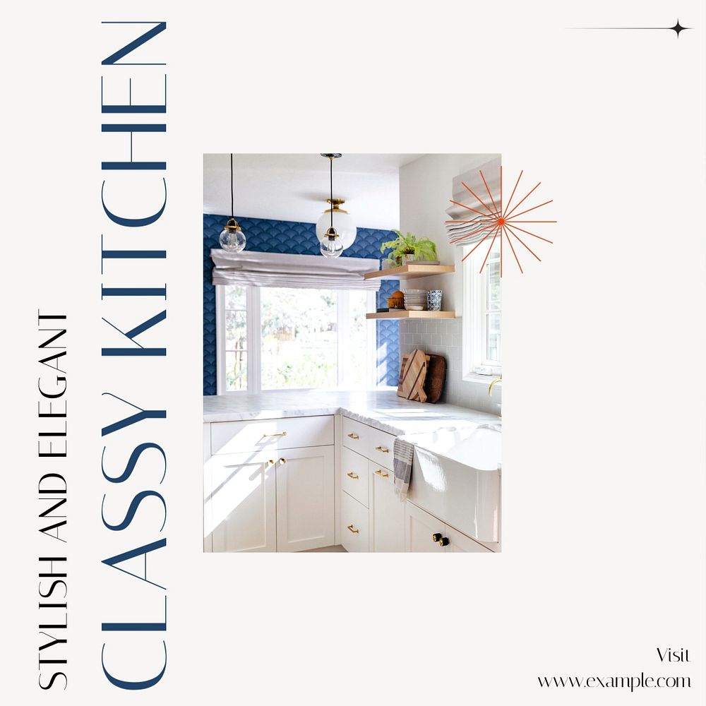 Classy kitchen Instagram post template, editable text