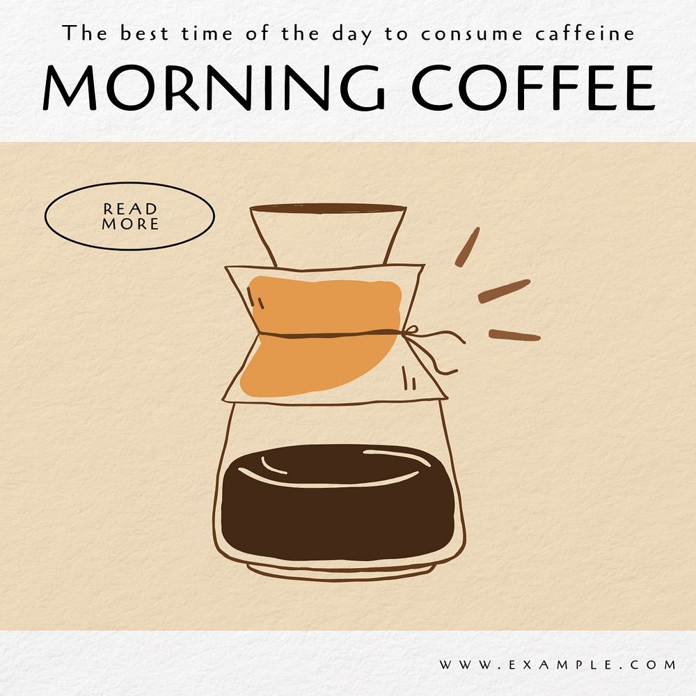 Morning coffee Facebook post template, editable design