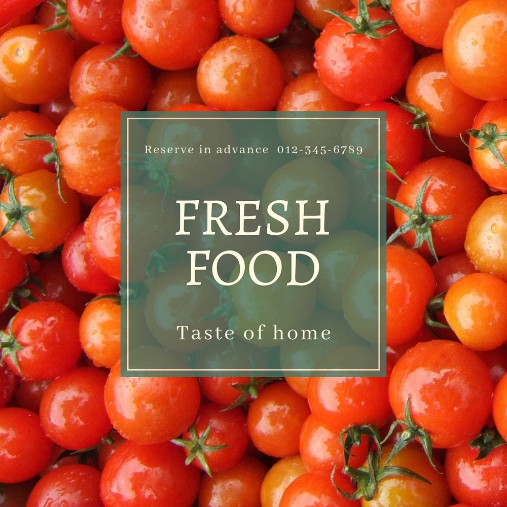  Fresh food Instagram post template, editable text