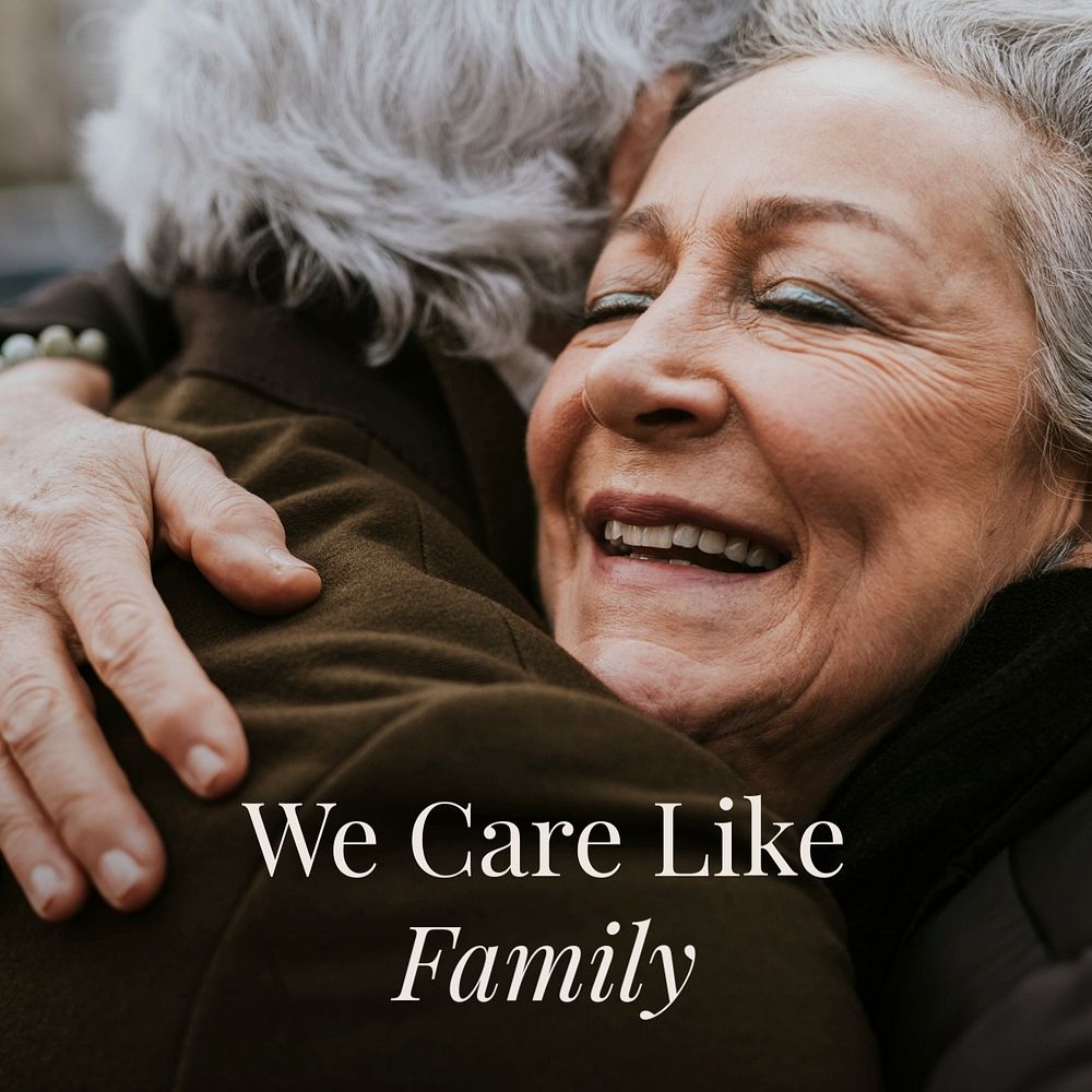 We care Instagram post template, editable text