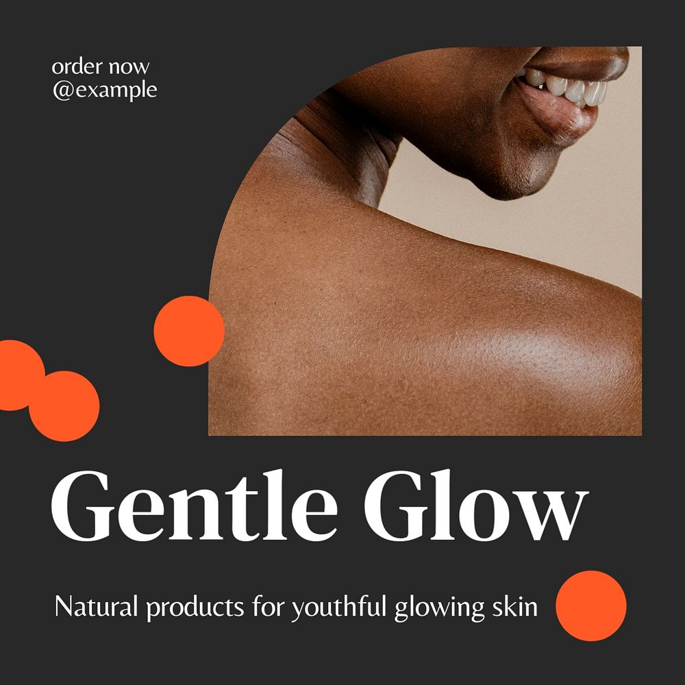 Gentle glow Instagram post template, editable text