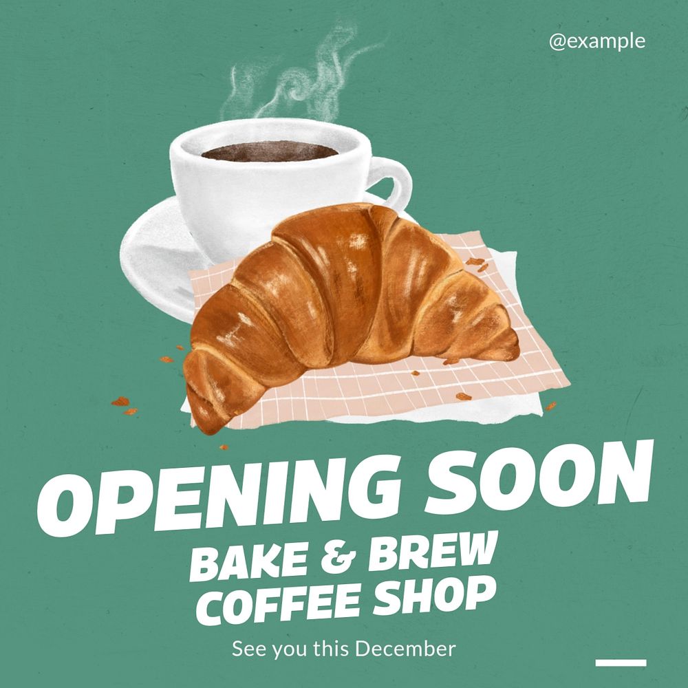 Opening soon Instagram post template, editable text