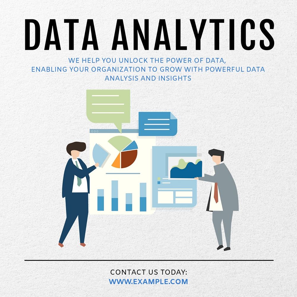 data analytics Instagram post template, editable text