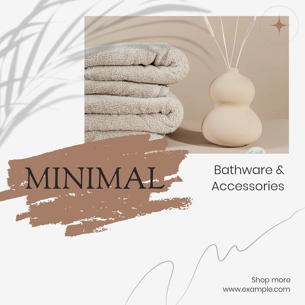 Bathroom design Instagram post template, editable text