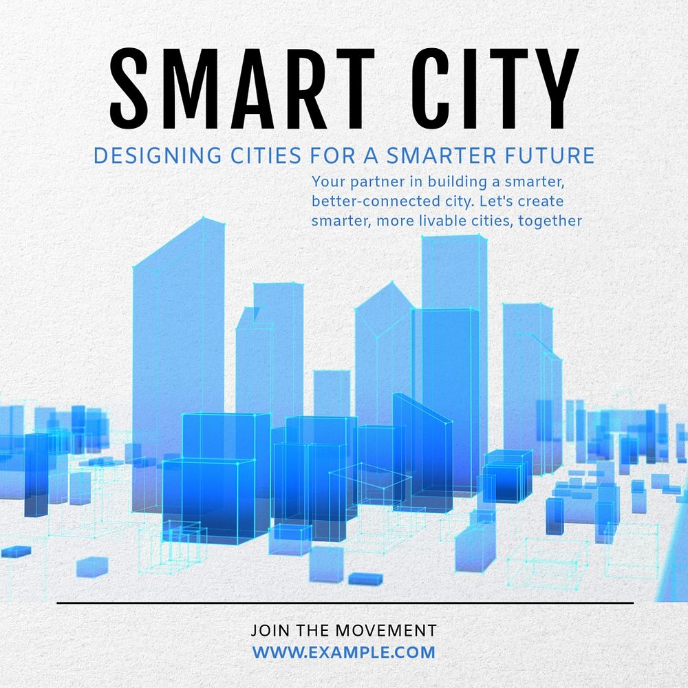 smart city Instagram post template, editable text