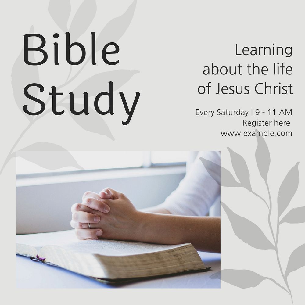 Bible study Instagram post template, editable text