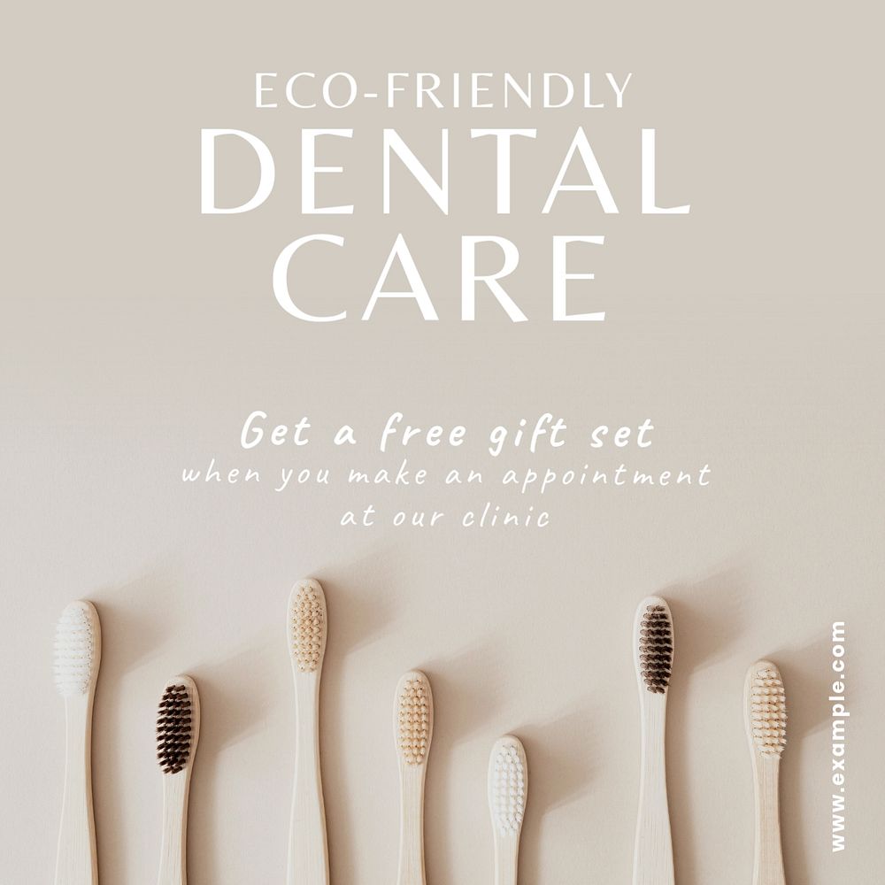 Dental care set Instagram post template, editable text