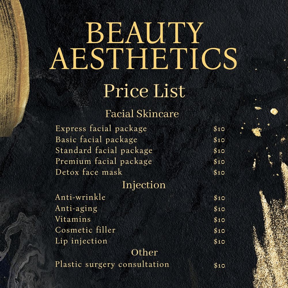 Beauty aesthetics Instagram post template, editable text