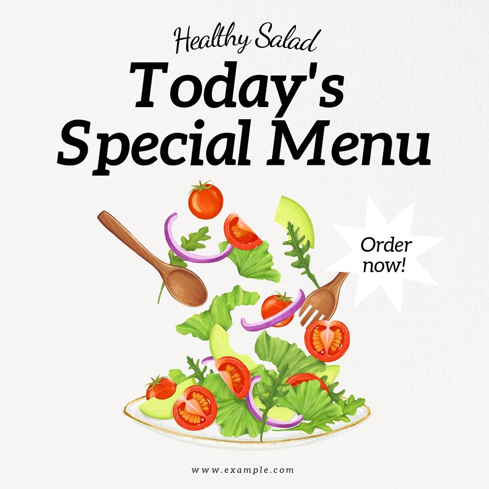 Special menu Instagram post template, editable text