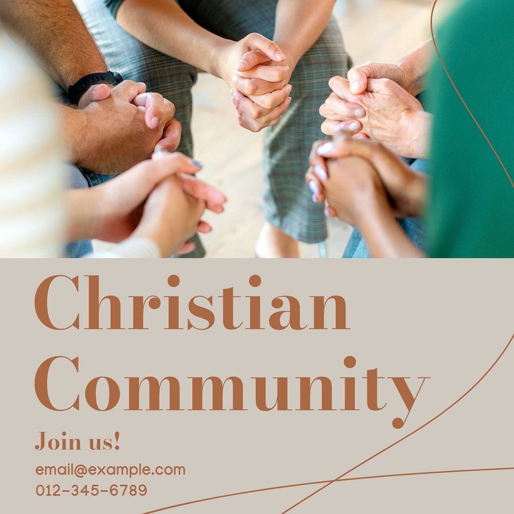 Christian community Facebook post template, editable design