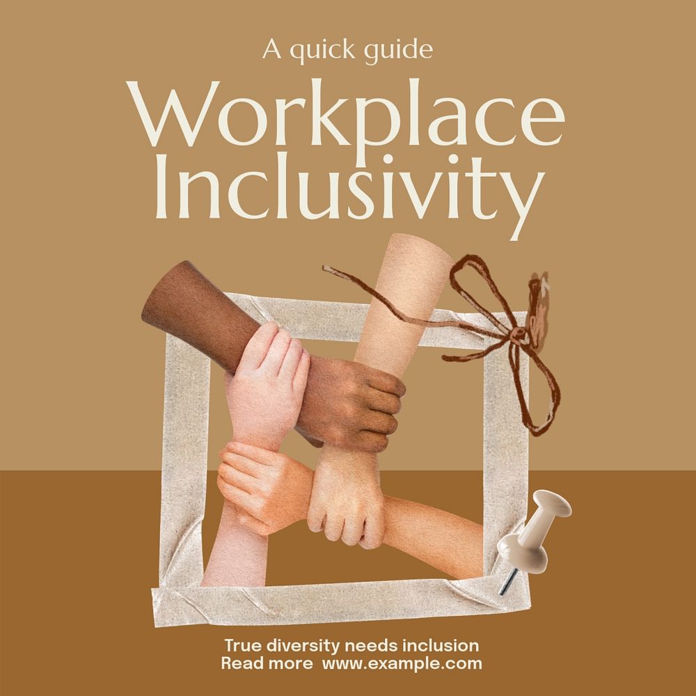 Workplace inclusivity Instagram post template, editable text