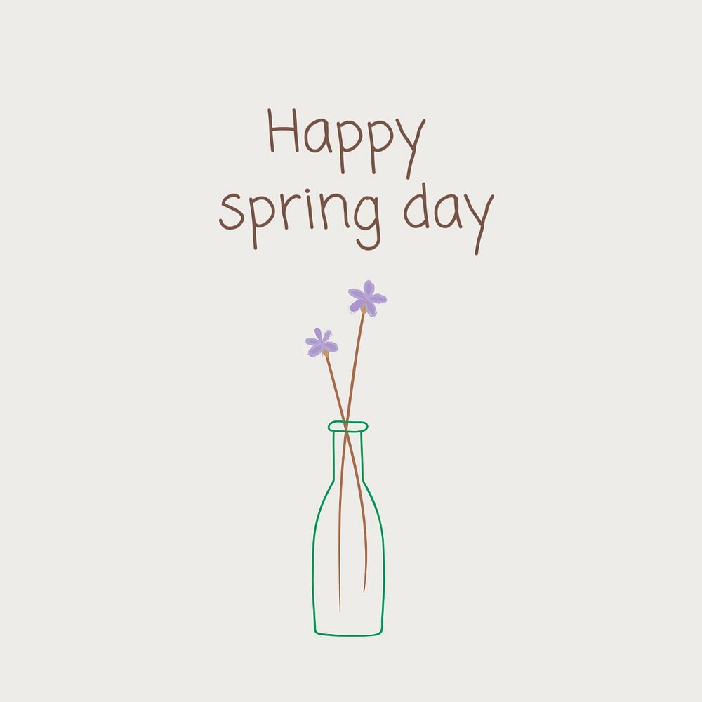 Happy spring day Instagram post template, editable text