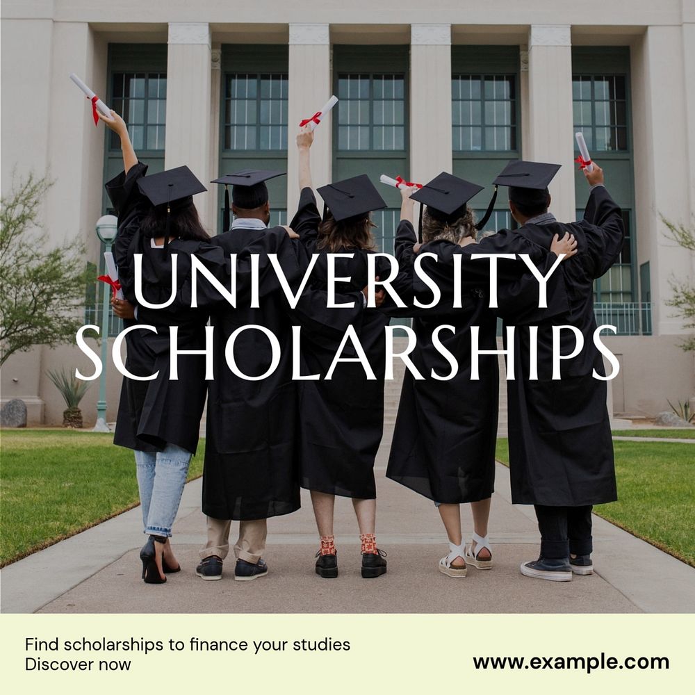 University scholarship Instagram post template, editable text