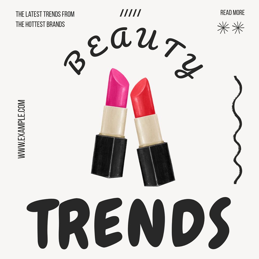 Beauty trends Instagram post template, editable text