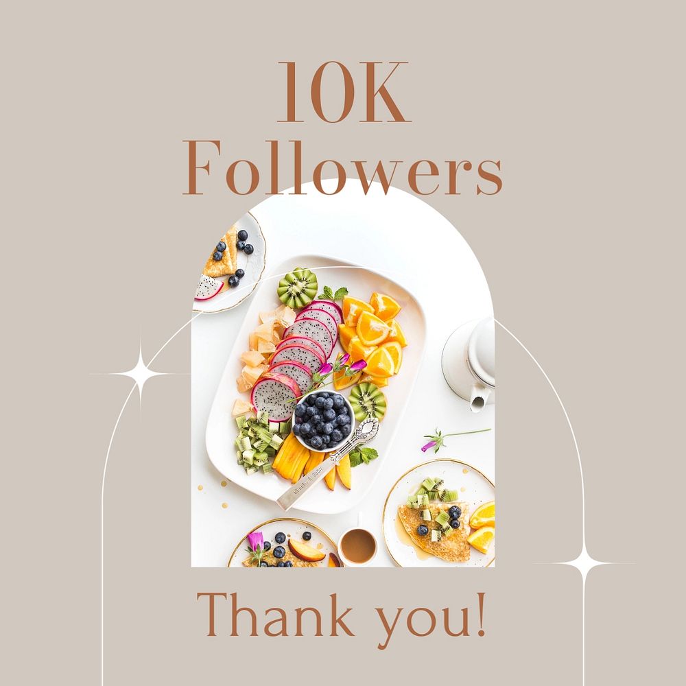 Thank you followers Instagram post template, editable text