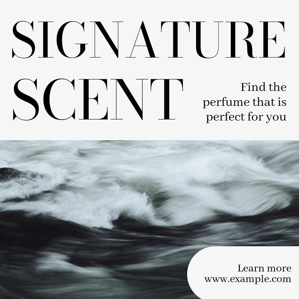 Perfume Instagram post template, editable text