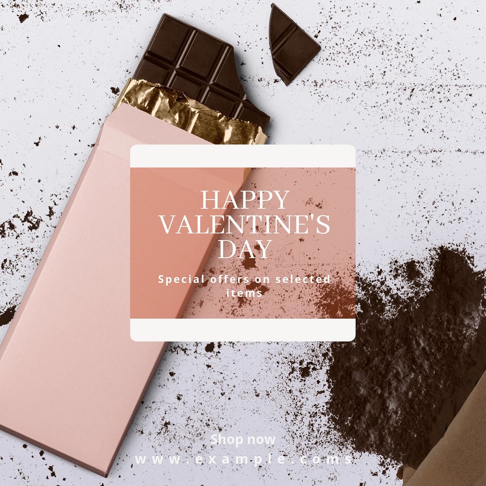 Valentine's day sale Instagram post template, editable text