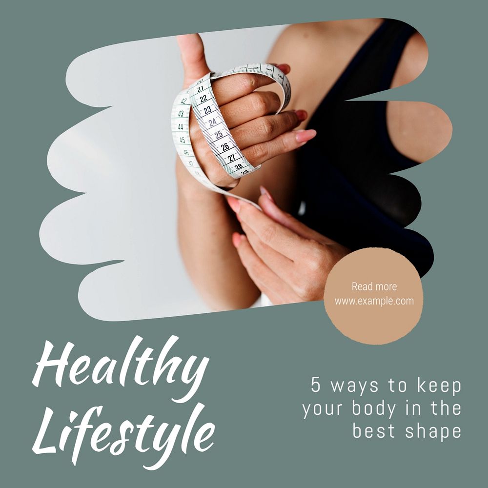 Healthy Lifestyle Instagram post template, editable text