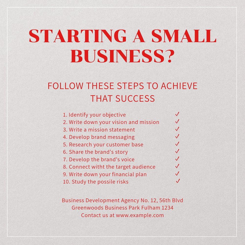 Small business tips Instagram post template, editable text