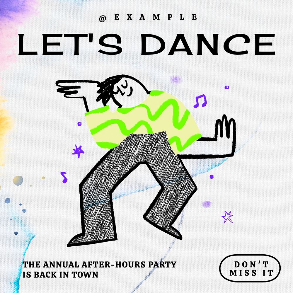 Let's dance Instagram post template