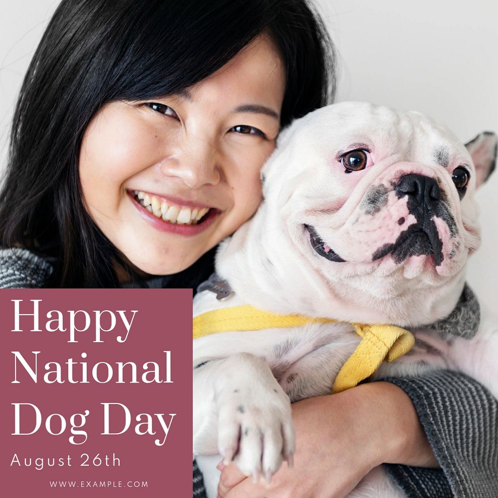 Dog day Instagram post template, editable text