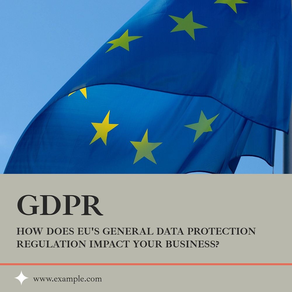 GDPR business impact Instagram post template, editable text