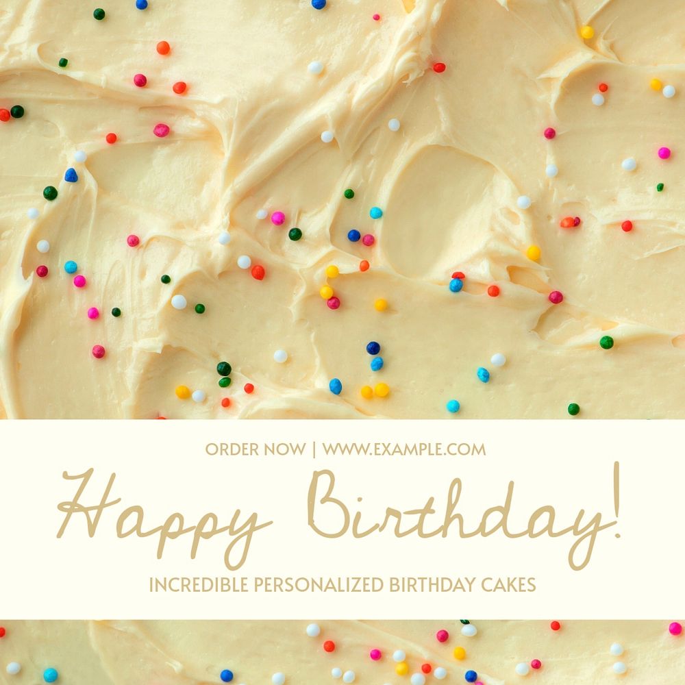 Happy birthday Instagram post template, editable text