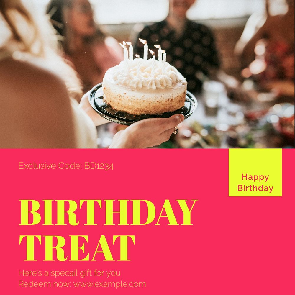 Birthday promotion Facebook post template, editable design