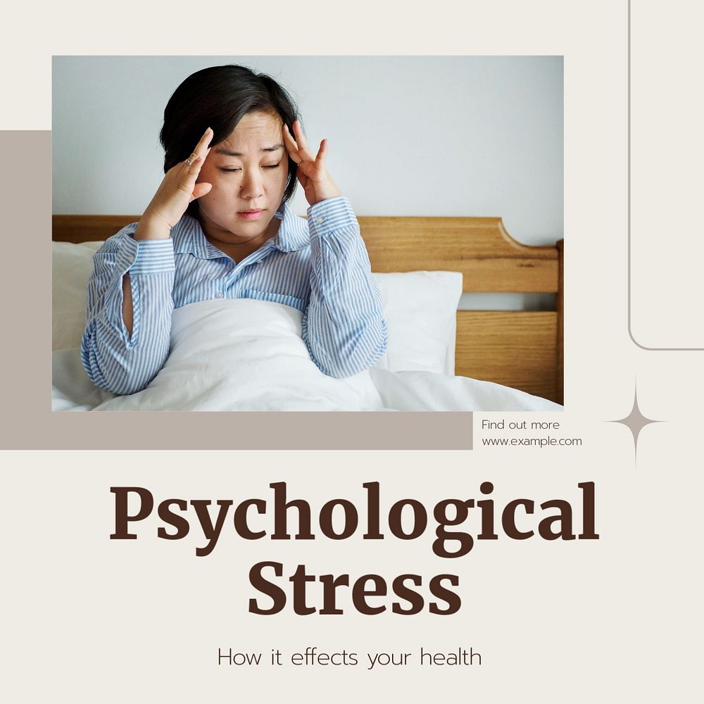 Psychological stress Instagram post template, editable text