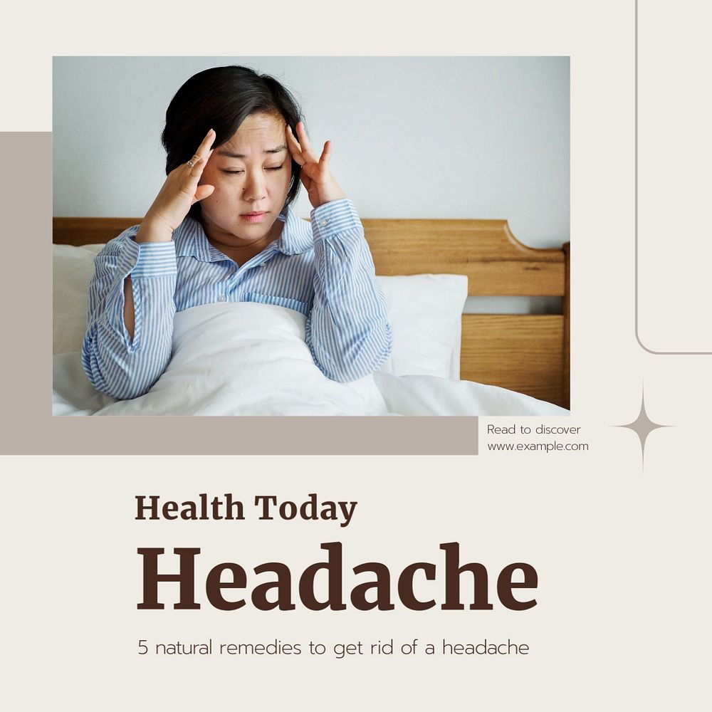 Headache Instagram post template, editable text