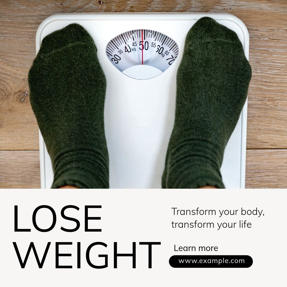 Weight loss Instagram post template, editable text