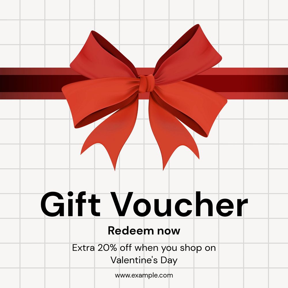 Gift voucher Instagram post template, editable text